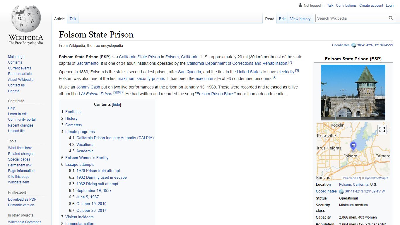 Folsom State Prison - Wikipedia
