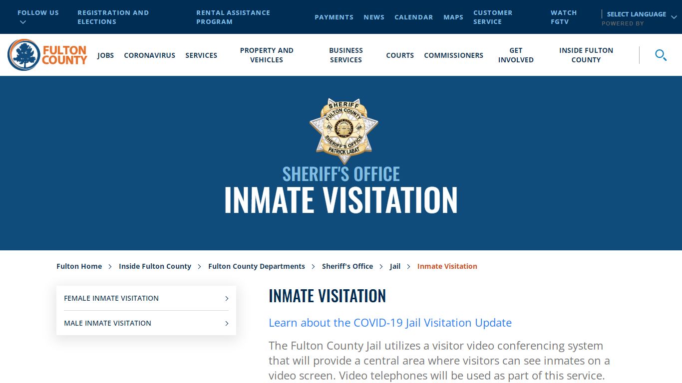 Inmate Visitation - Fulton County, Georgia